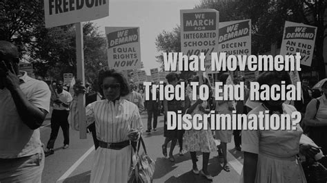 American civil rights movement, mass protest against racial segregation and discrimination in the southern U. . What movement tried to end racial discrimination quizlet